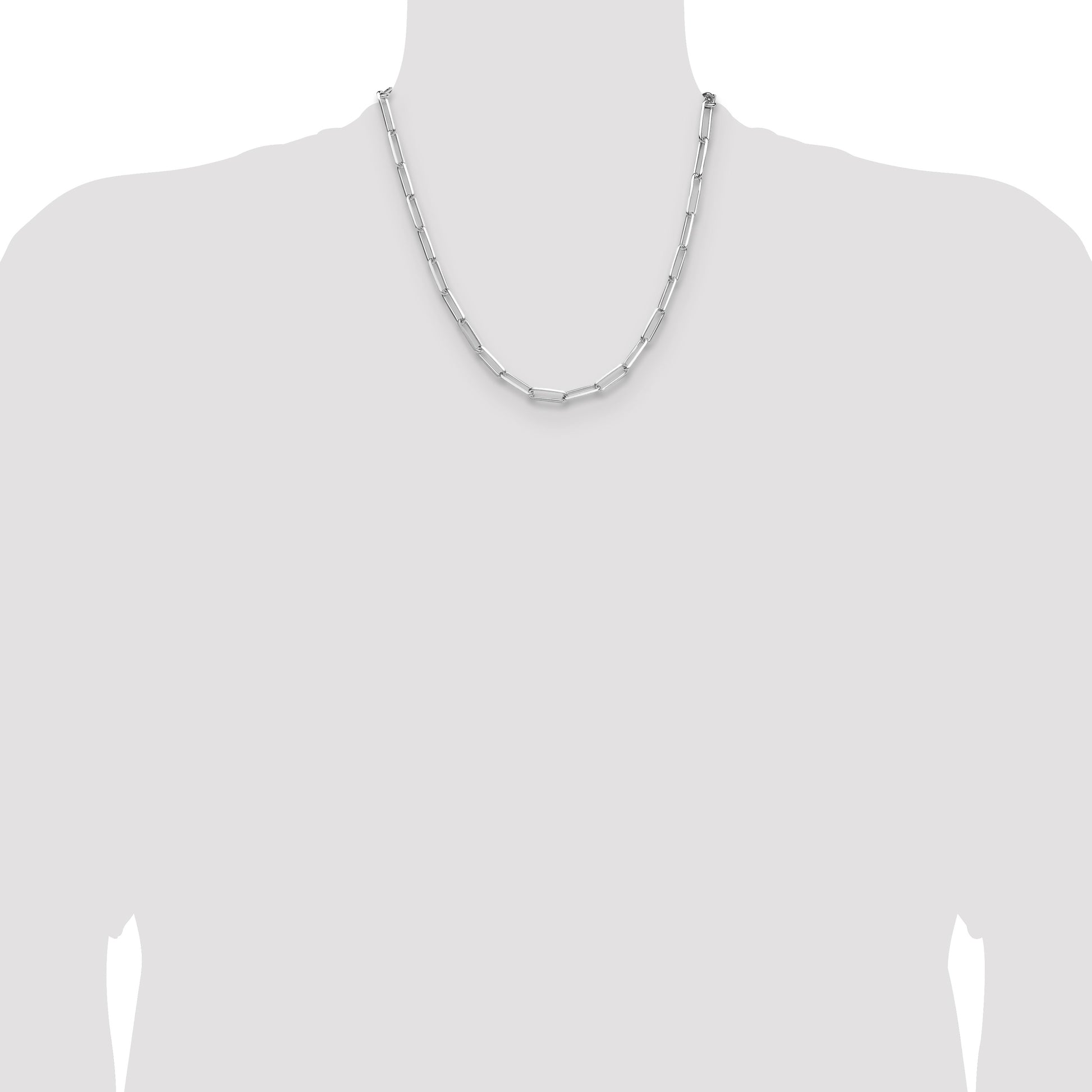 Sterling Silver 4.4mm D/C Paperclip Chain