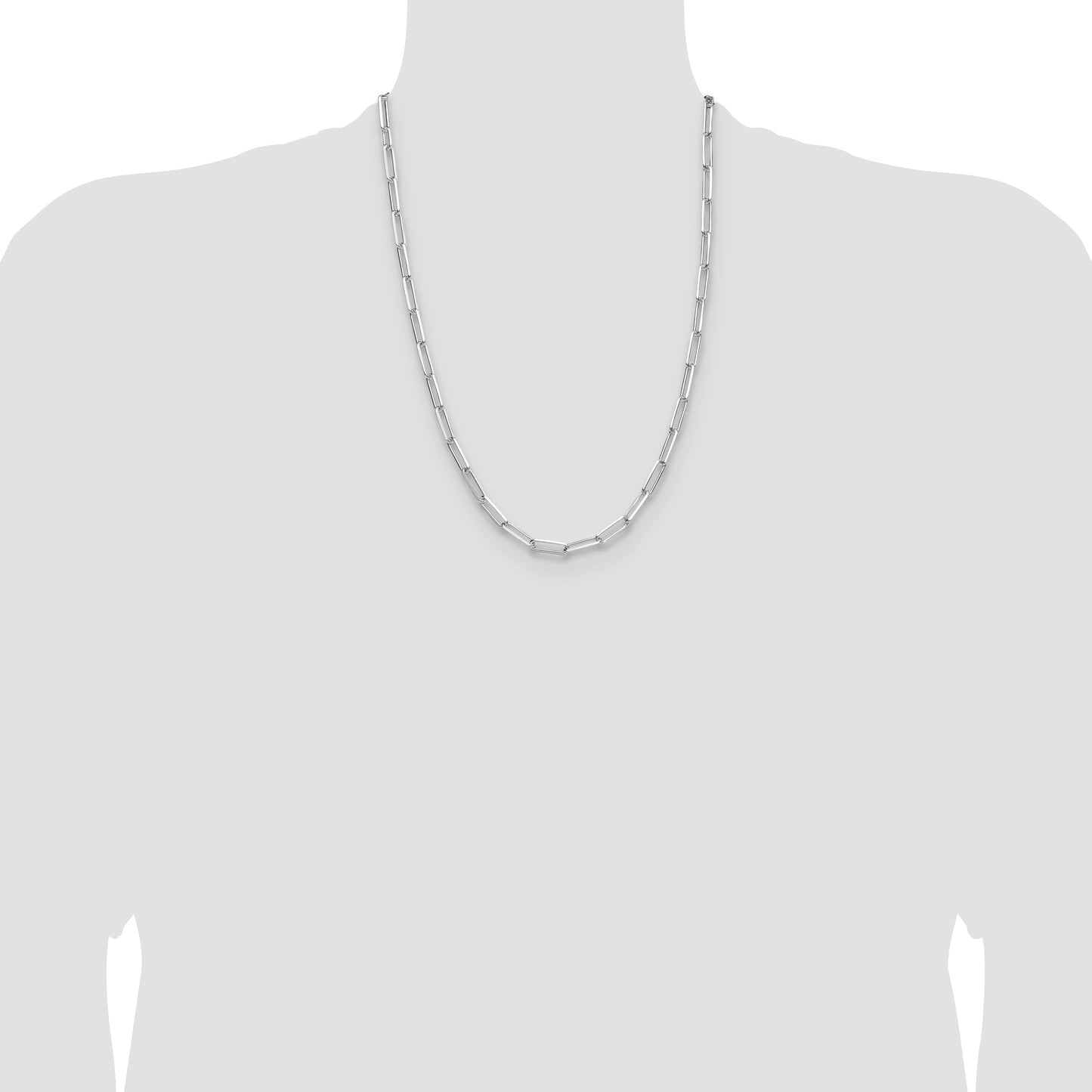 Sterling Silver 4.4mm D/C Paperclip Chain