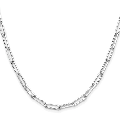 Sterling Silver Rhodium-plated 4.4mm D/C Paperclip Chain