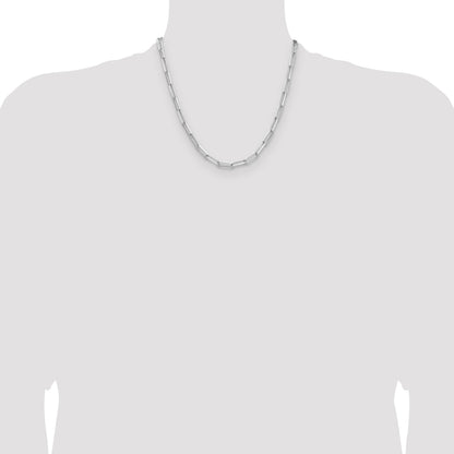 Sterling Silver Rhodium-plated 4.4mm D/C Paperclip Chain