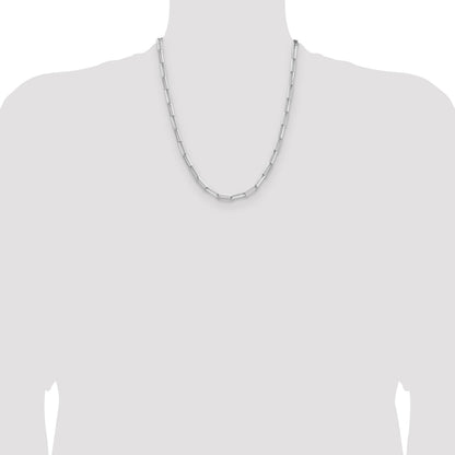 Sterling Silver Rhodium-plated 4.4mm D/C Paperclip Chain