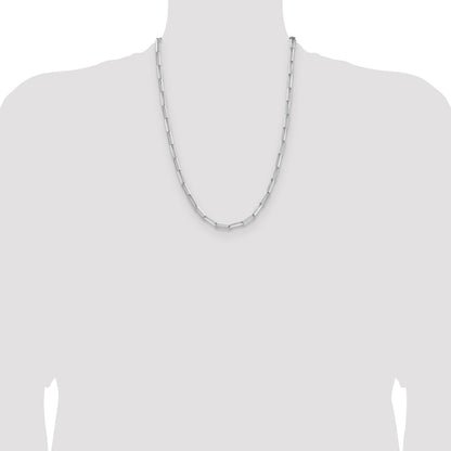 Sterling Silver Rhodium-plated 4.4mm D/C Paperclip Chain
