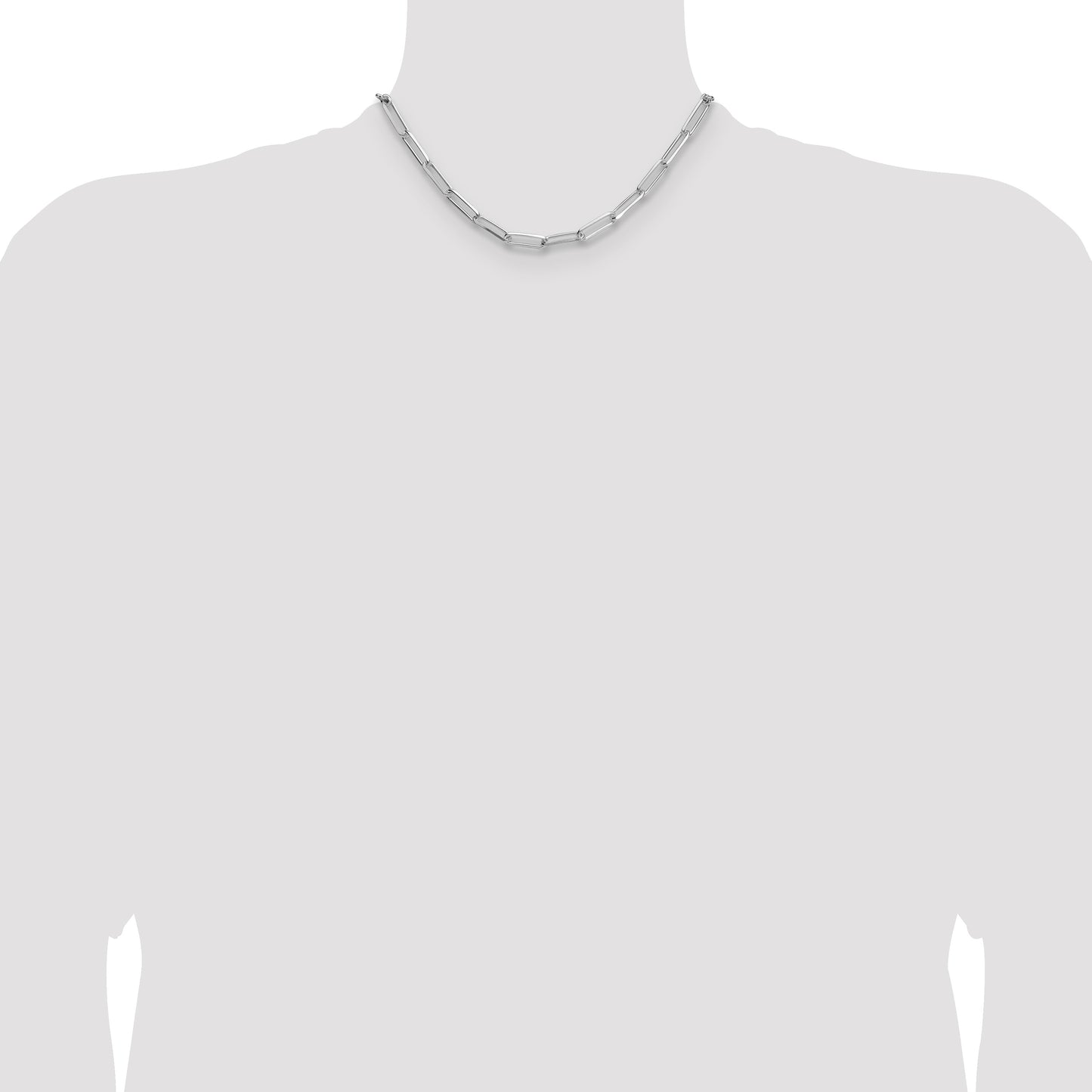 Sterling Silver Rhodium-plated 5.5mm D/C Paperclip Chain