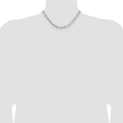 Sterling Silver Rhodium-plated 5.5mm D/C Paperclip Chain