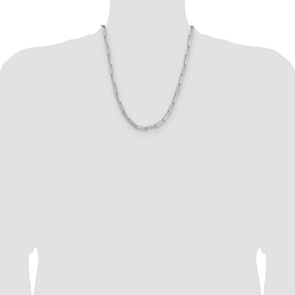 Sterling Silver Rhodium-plated 5.5mm D/C Paperclip Chain