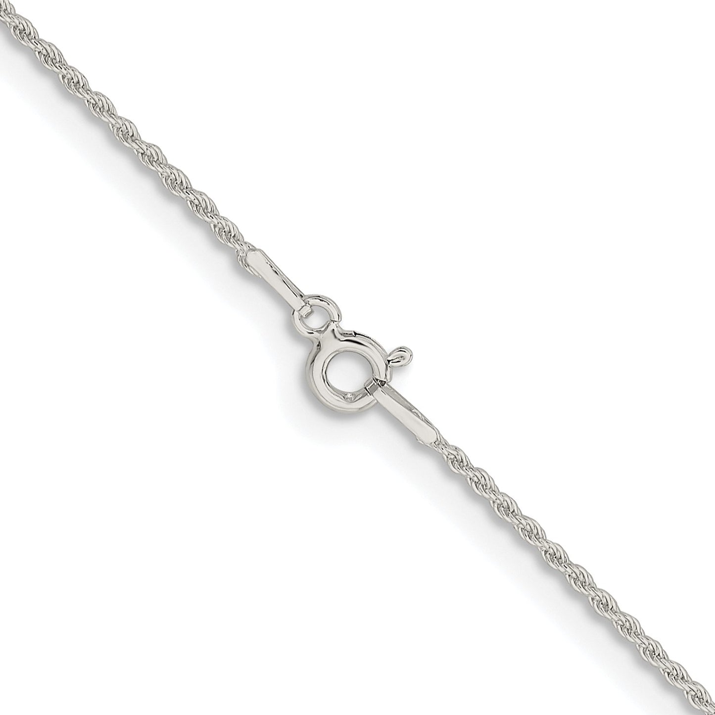 Sterling Silver Rhodium-plated 1.3mm Solid Rope Chain