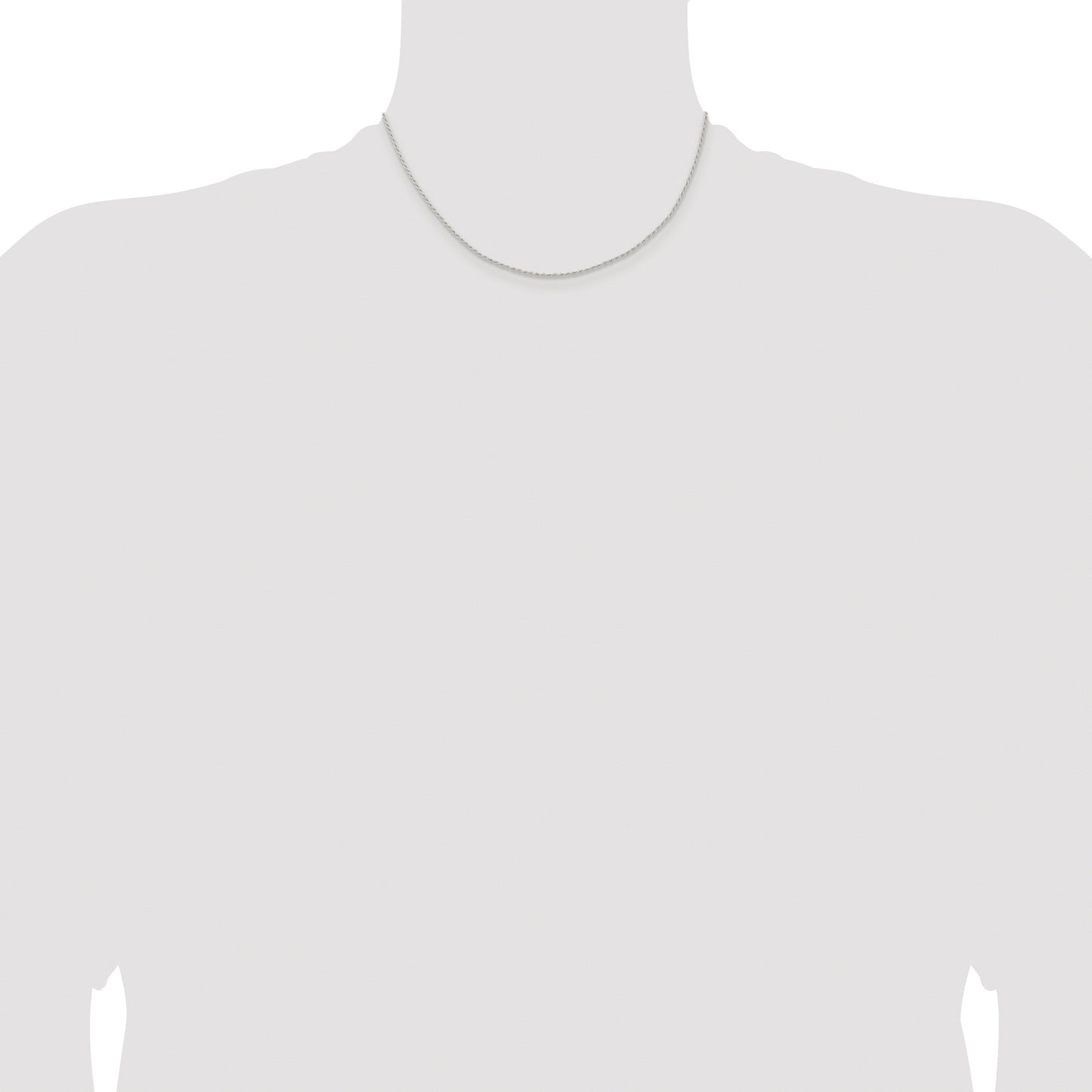 Sterling Silver Rhodium-plated 1.3mm Solid Rope Chain