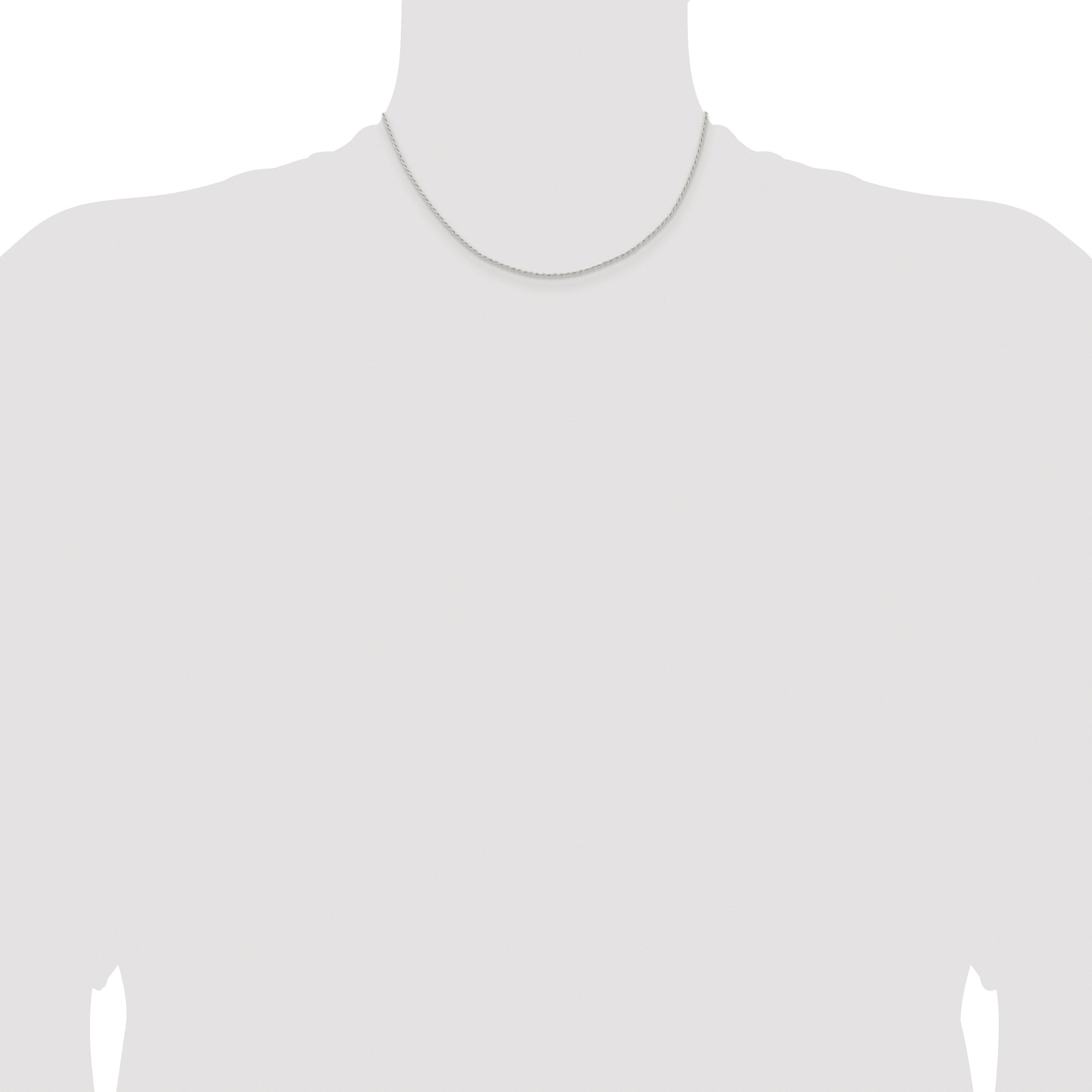 Sterling Silver Rhodium-plated 1.3mm Solid Rope Chain