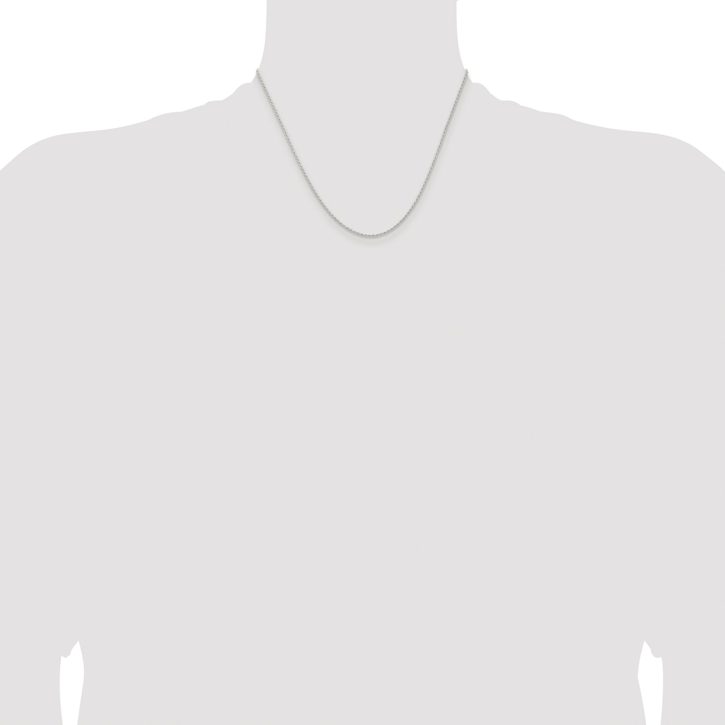 Sterling Silver Rhodium-plated 1.3mm Solid Rope Chain
