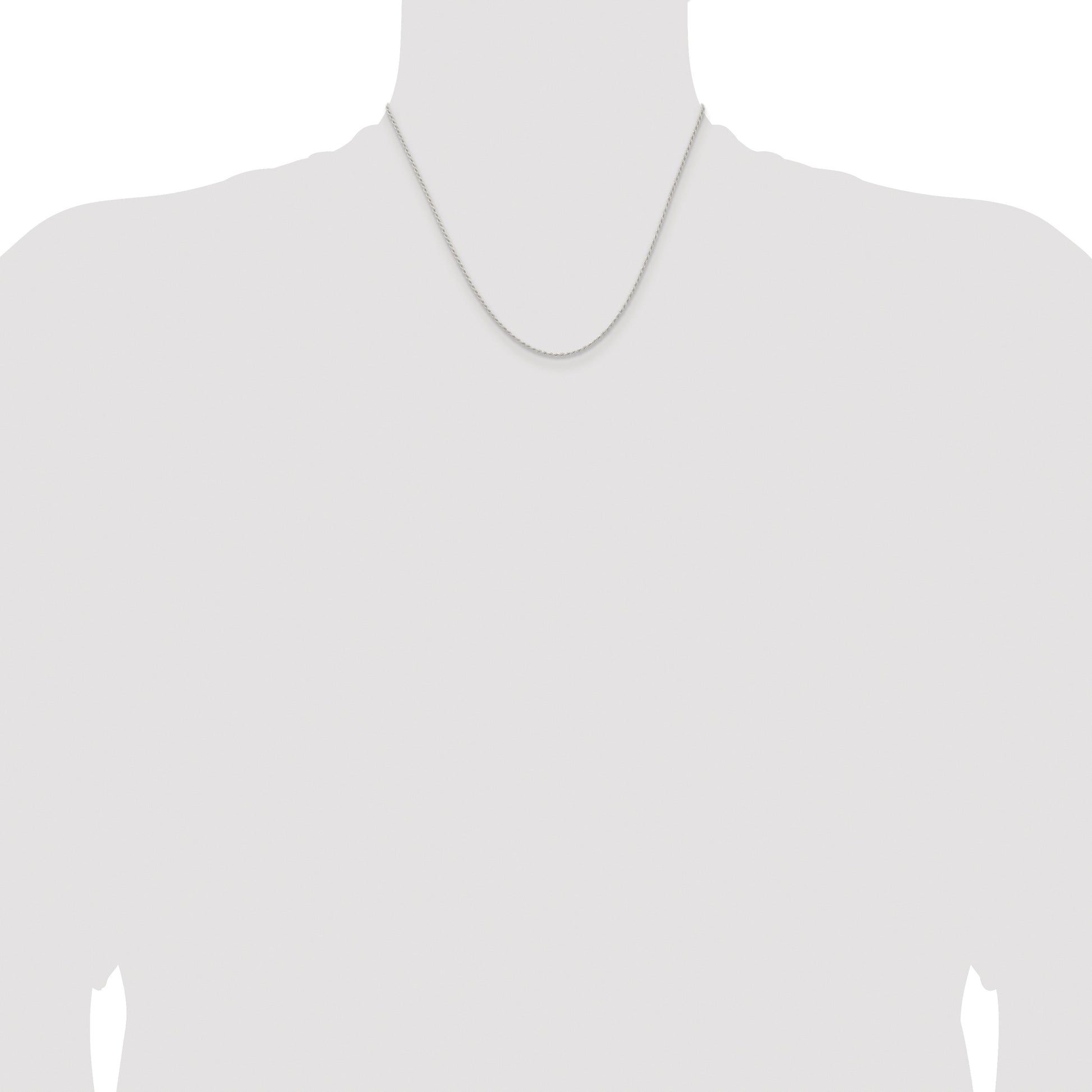 Sterling Silver Rhodium-plated 1.3mm Solid Rope Chain