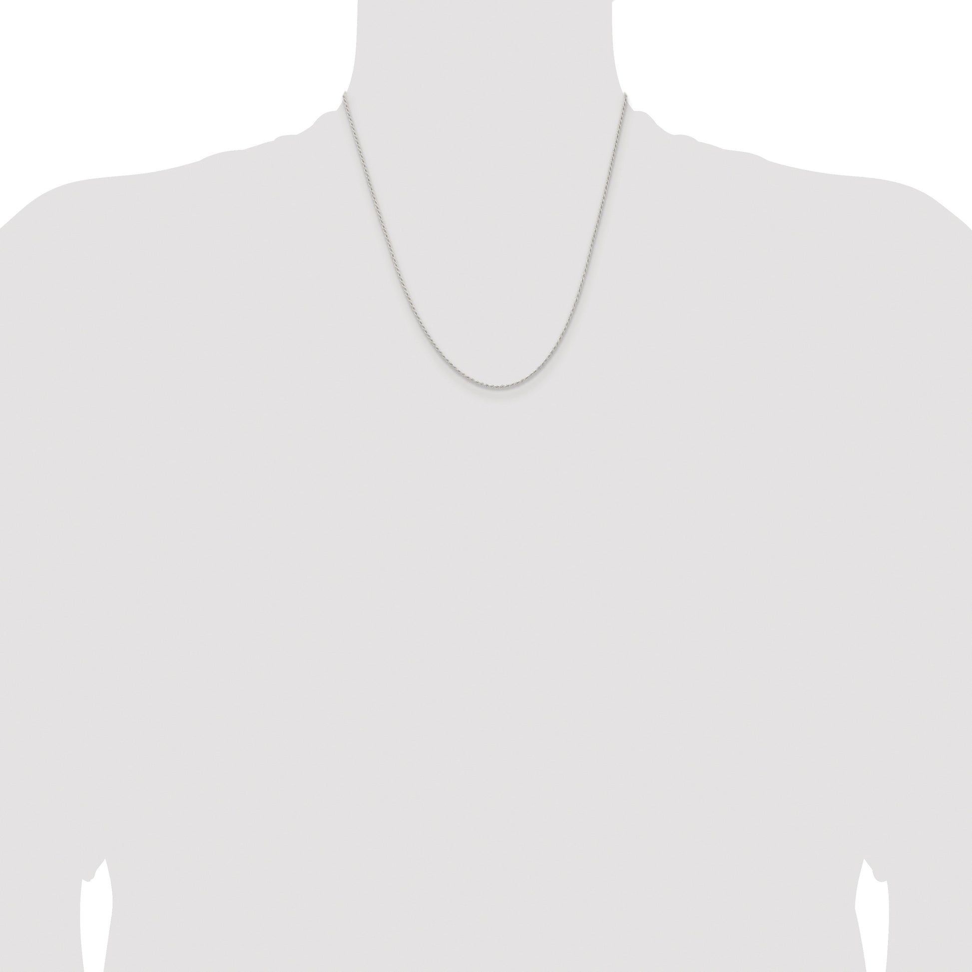 Sterling Silver Rhodium-plated 1.3mm Solid Rope Chain