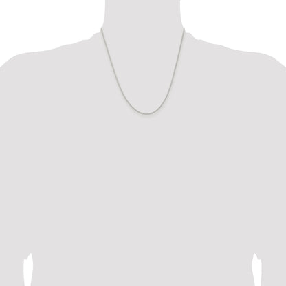 Sterling Silver Rhodium-plated 1.3mm Solid Rope Chain