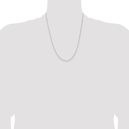 Sterling Silver Rhodium-plated 1.3mm Solid Rope Chain