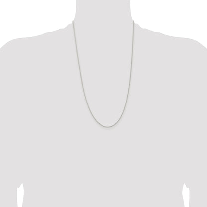 Sterling Silver Rhodium-plated 1.3mm Solid Rope Chain