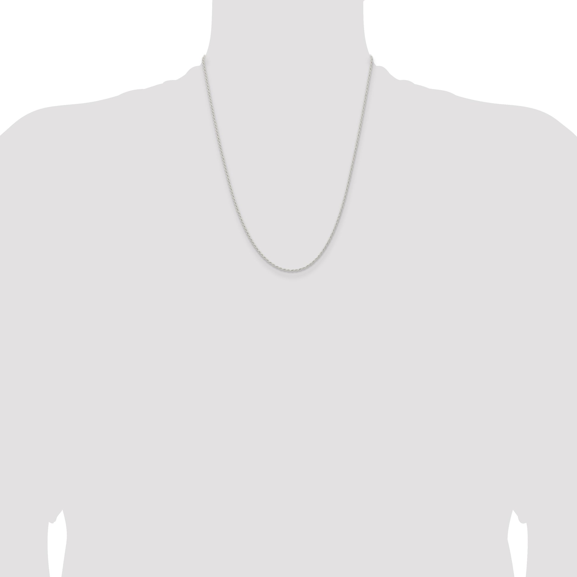 Sterling Silver 1.5mm Solid Rope Chain