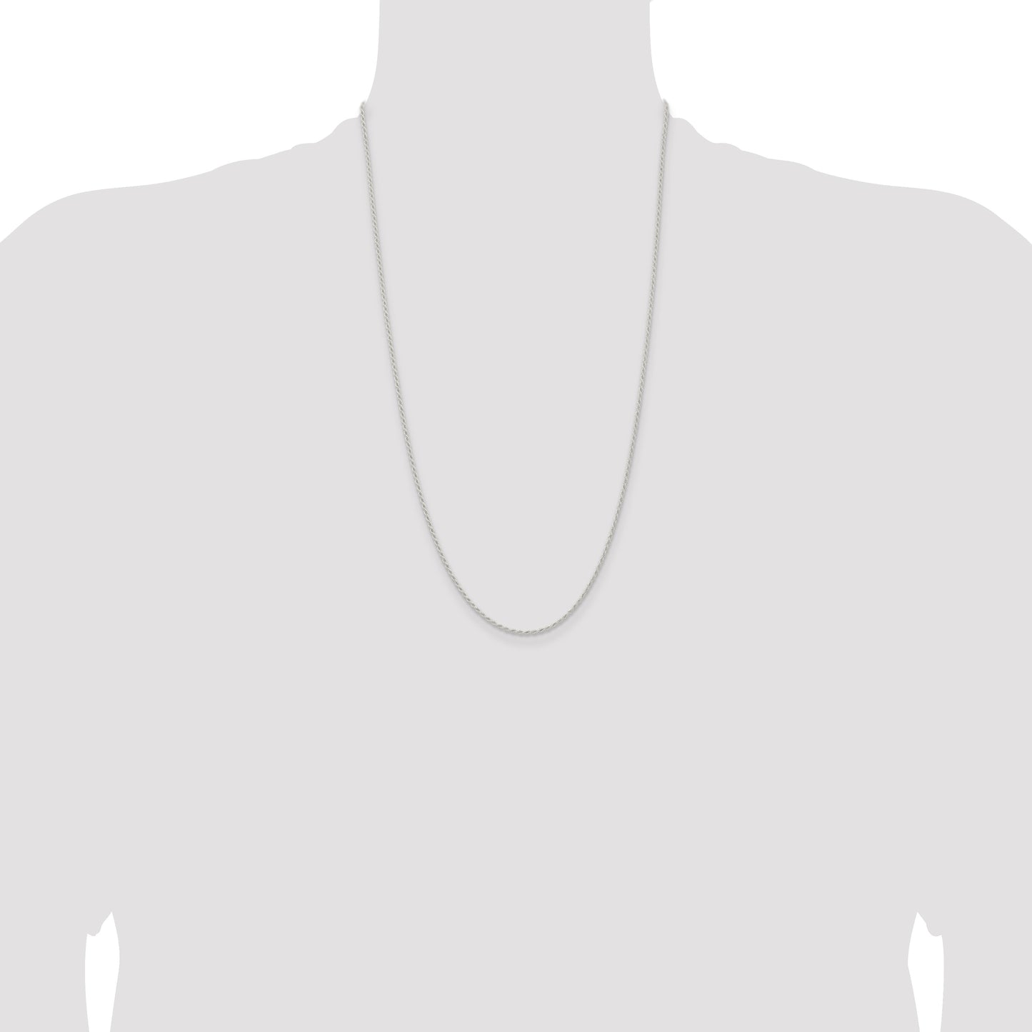 Sterling Silver 1.5mm Solid Rope Chain