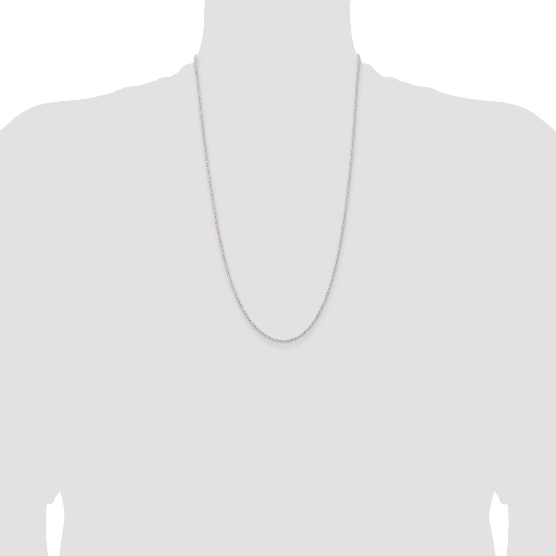 Sterling Silver 1.5mm Solid Rope Chain