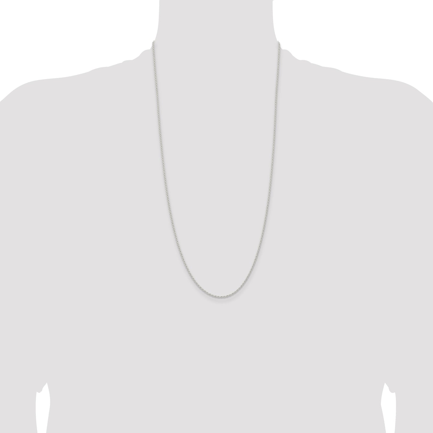 Sterling Silver 1.5mm Solid Rope Chain