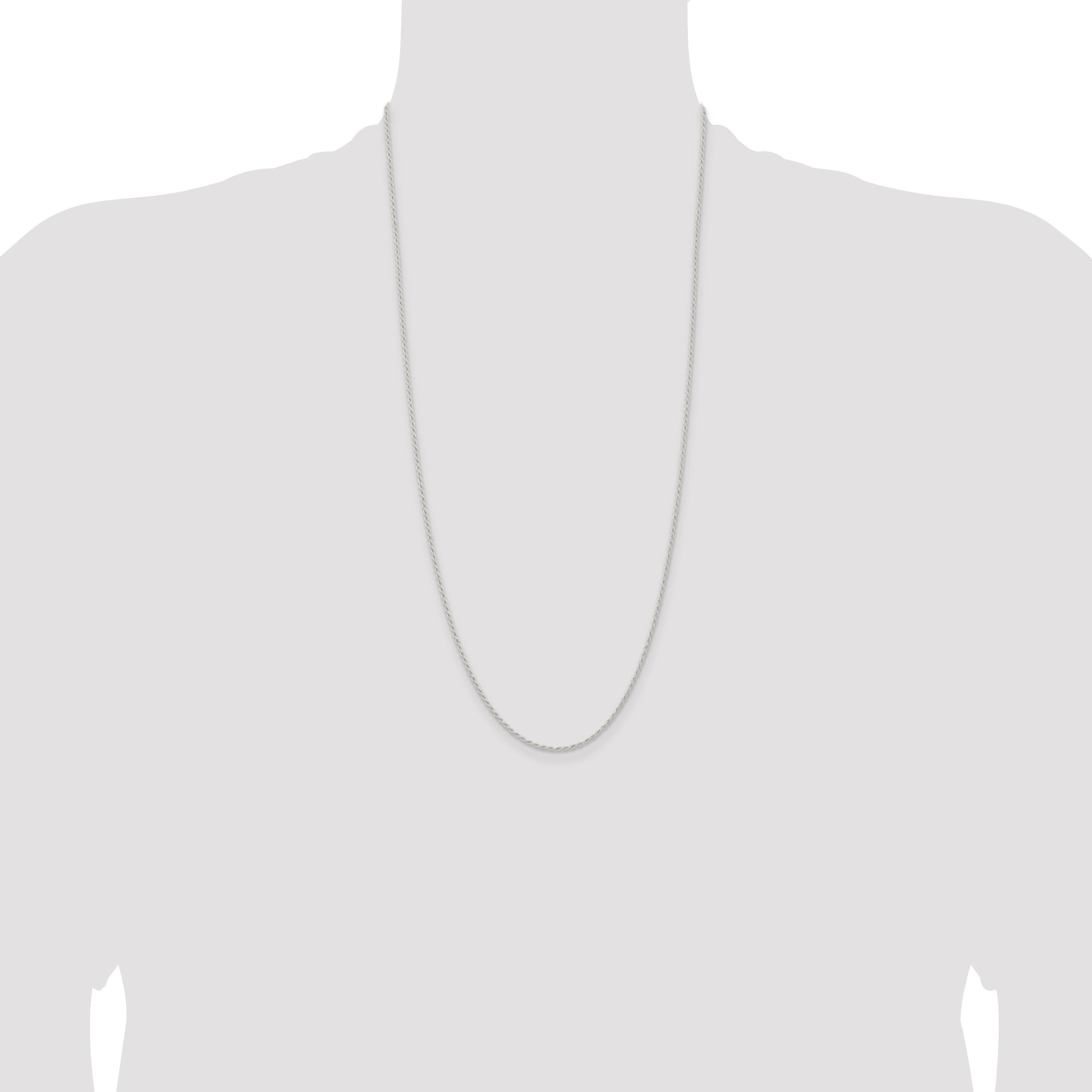 Sterling Silver 1.5mm Solid Rope Chain