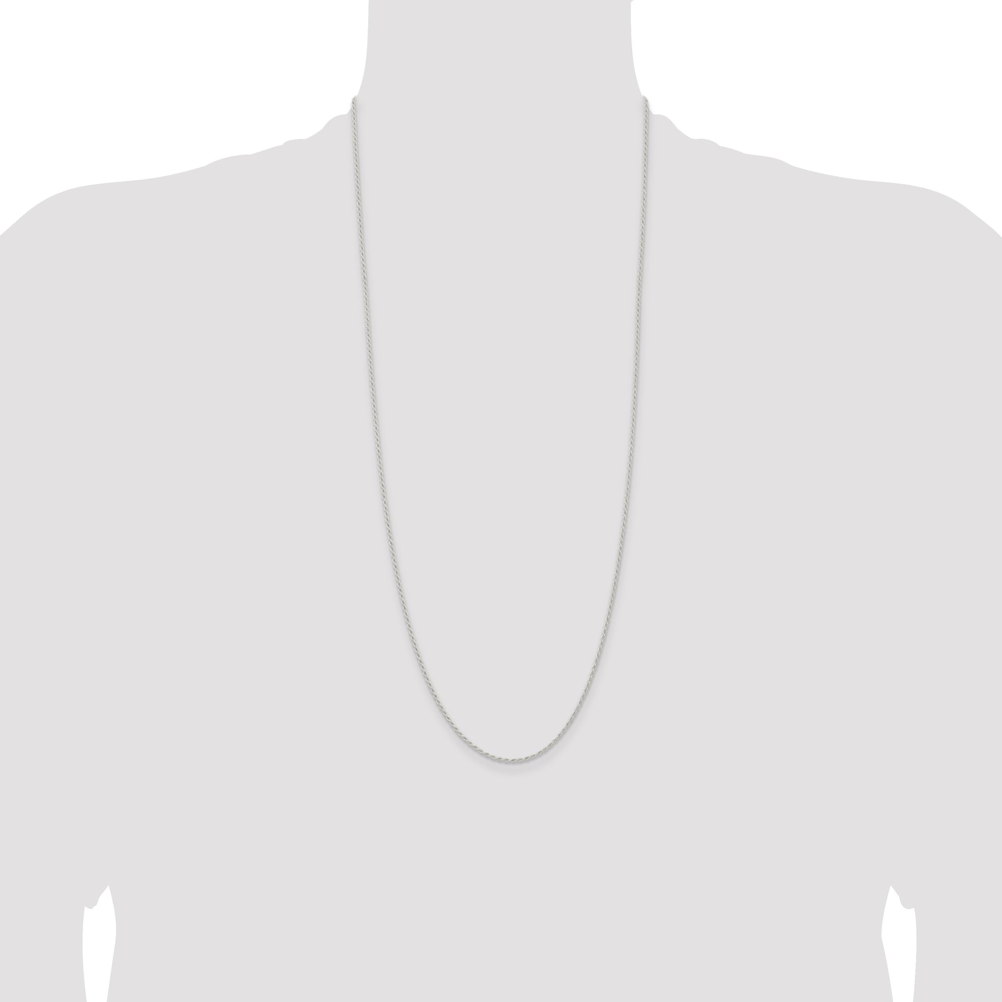 Sterling Silver 1.5mm Solid Rope Chain