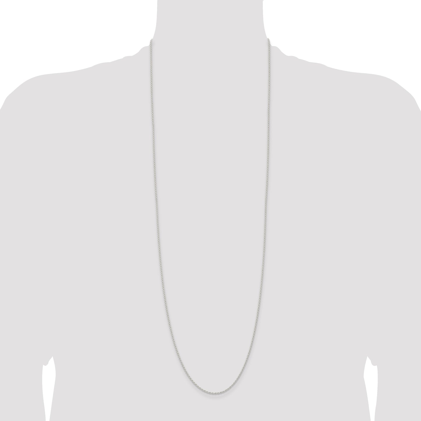 Sterling Silver 1.5mm Solid Rope Chain