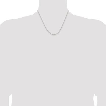 Sterling Silver Rhodium-plated 1.5mm Solid Rope Chain