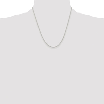Sterling Silver Rhodium-plated 1.5mm Solid Rope Chain