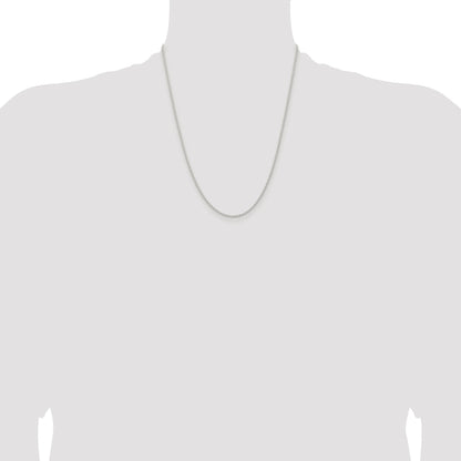 Sterling Silver Rhodium-plated 1.5mm Solid Rope Chain