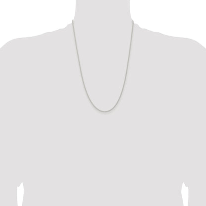 Sterling Silver Rhodium-plated 1.5mm Solid Rope Chain
