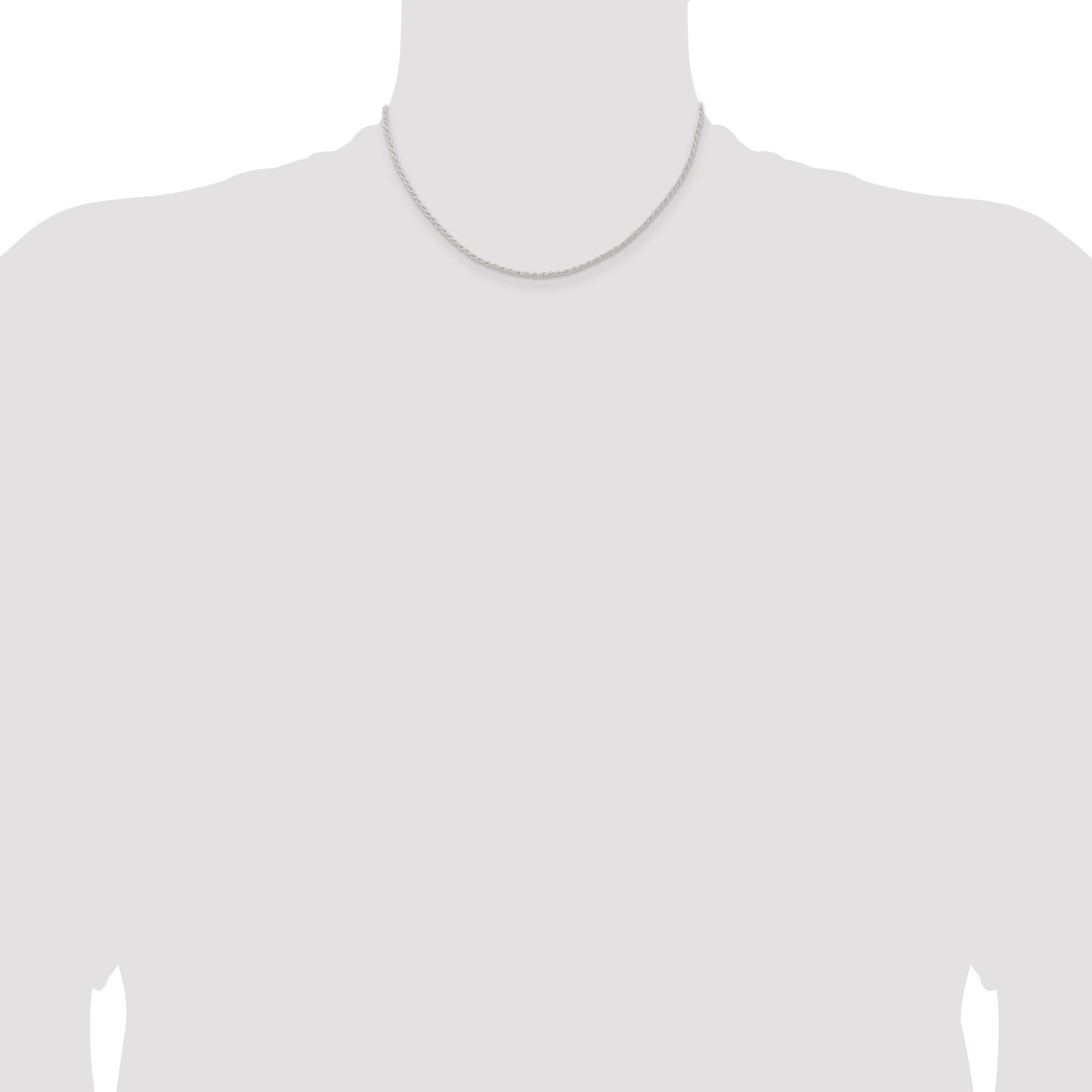 Sterling Silver 1.8mm Solid Rope Chain