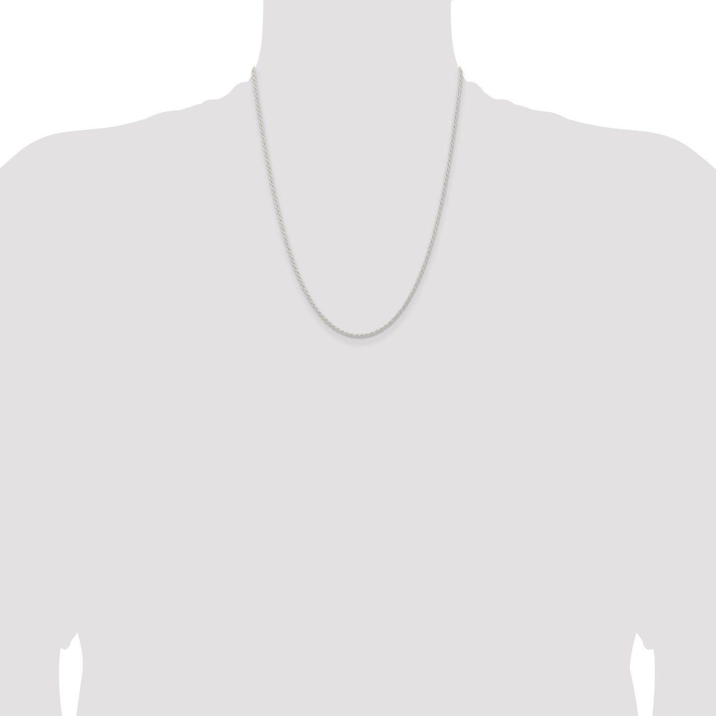 Sterling Silver 1.8mm Solid Rope Chain