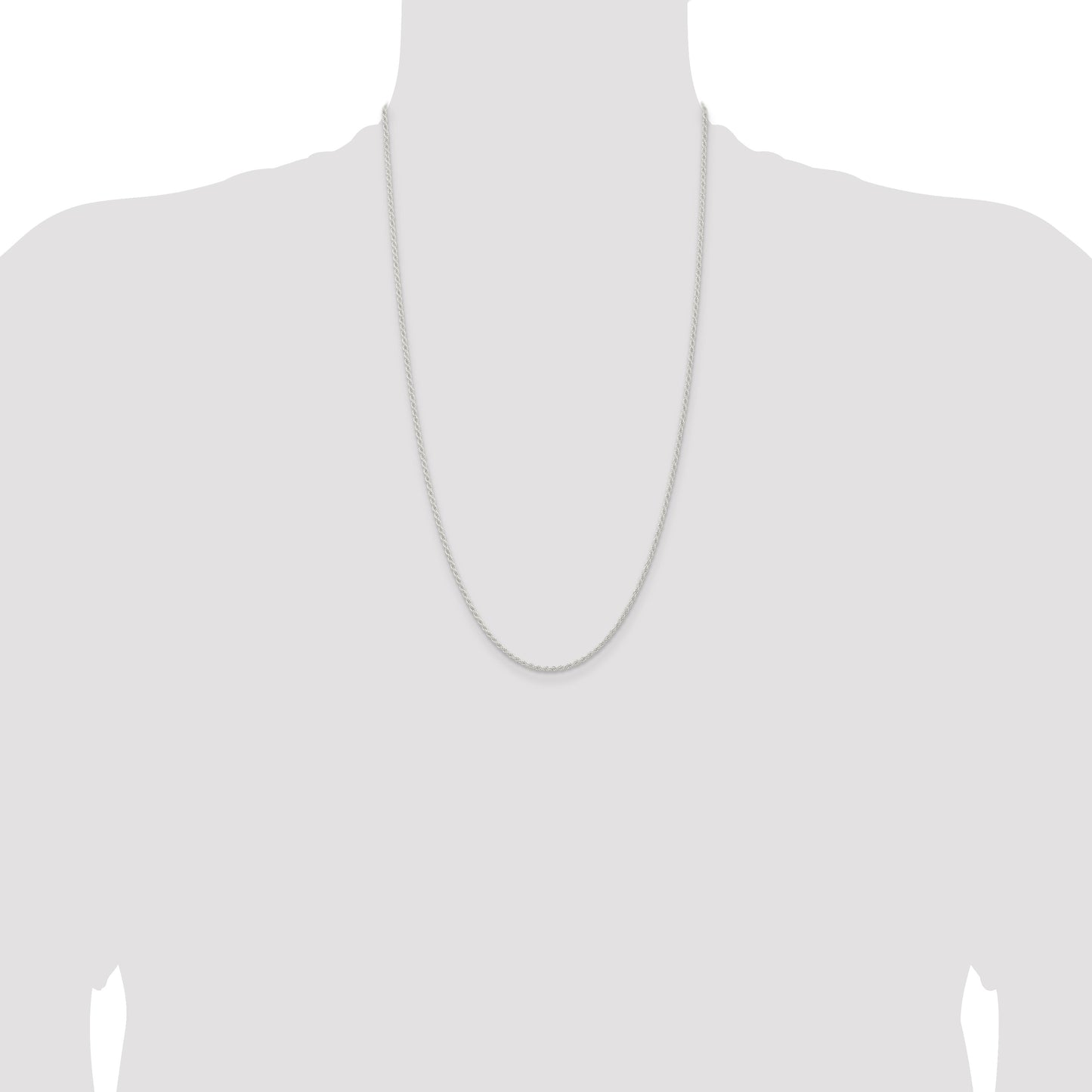 Sterling Silver 1.8mm Solid Rope Chain
