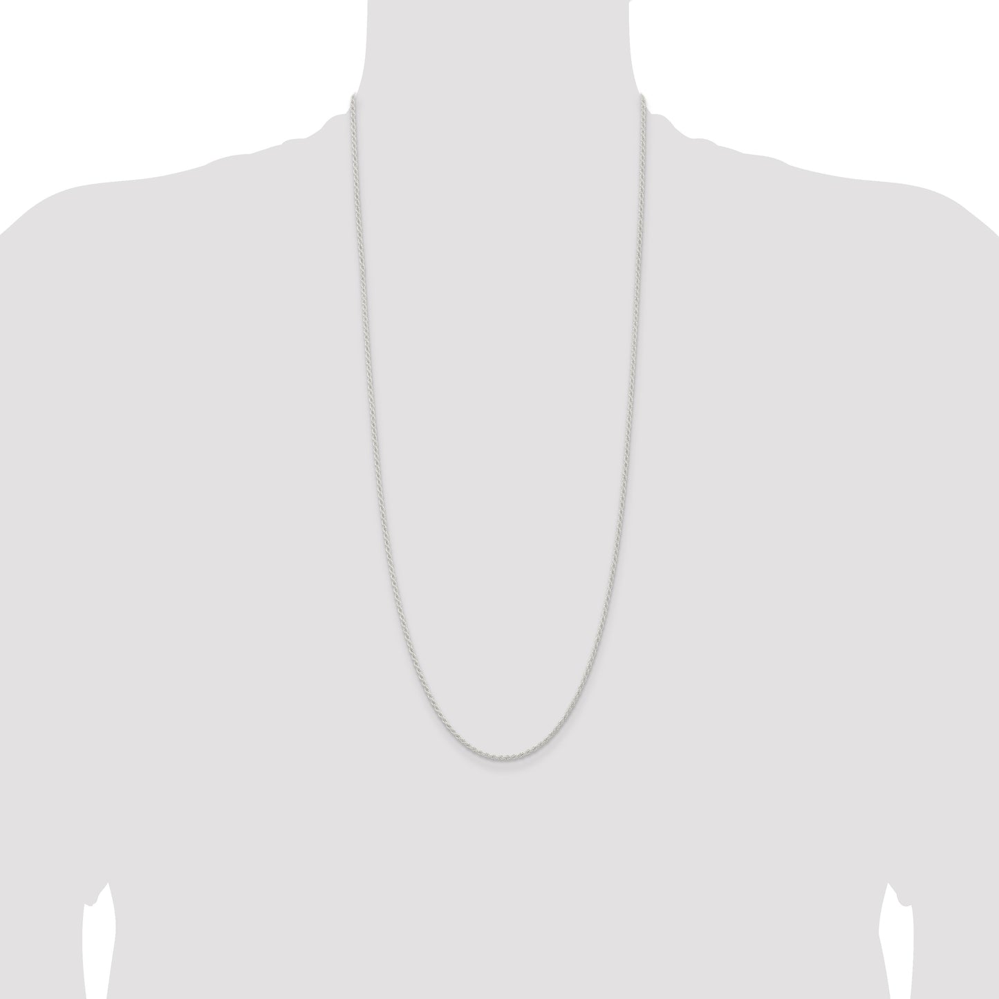 Sterling Silver 1.8mm Solid Rope Chain