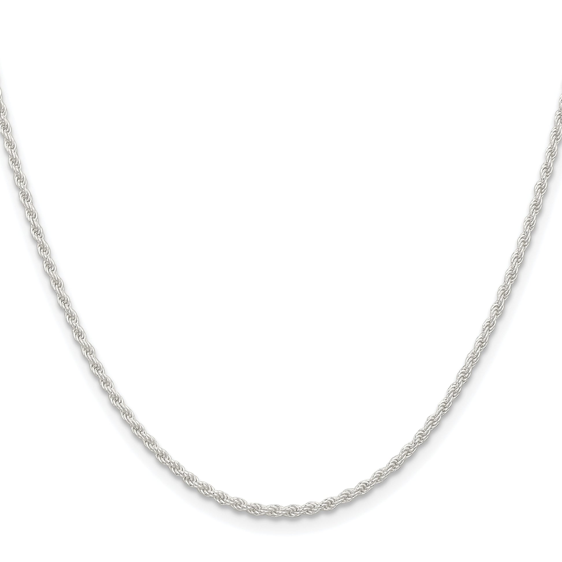 Sterling Silver Rhodium-plated 1.8mm Solid Rope Chain