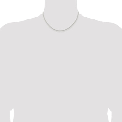 Sterling Silver Rhodium-plated 1.8mm Solid Rope Chain