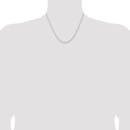 Sterling Silver Rhodium-plated 1.8mm Solid Rope Chain