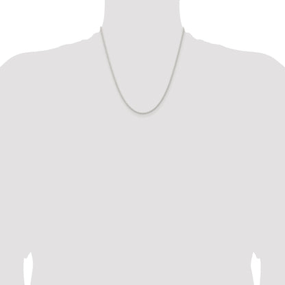 Sterling Silver Rhodium-plated 1.8mm Solid Rope Chain