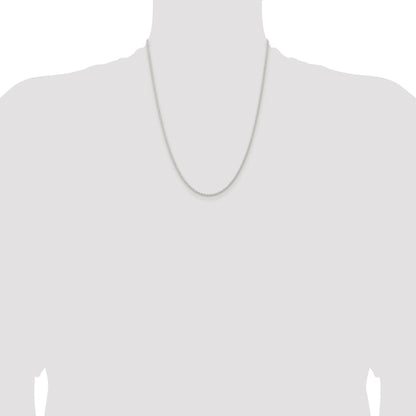 Sterling Silver Rhodium-plated 1.8mm Solid Rope Chain