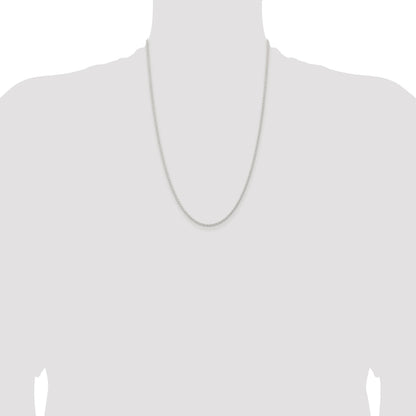 Sterling Silver Rhodium-plated 1.8mm Solid Rope Chain