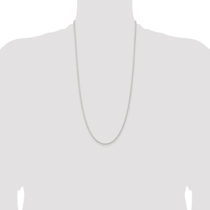 Sterling Silver Rhodium-plated 1.8mm Solid Rope Chain