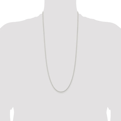 Sterling Silver Rhodium-plated 1.8mm Solid Rope Chain