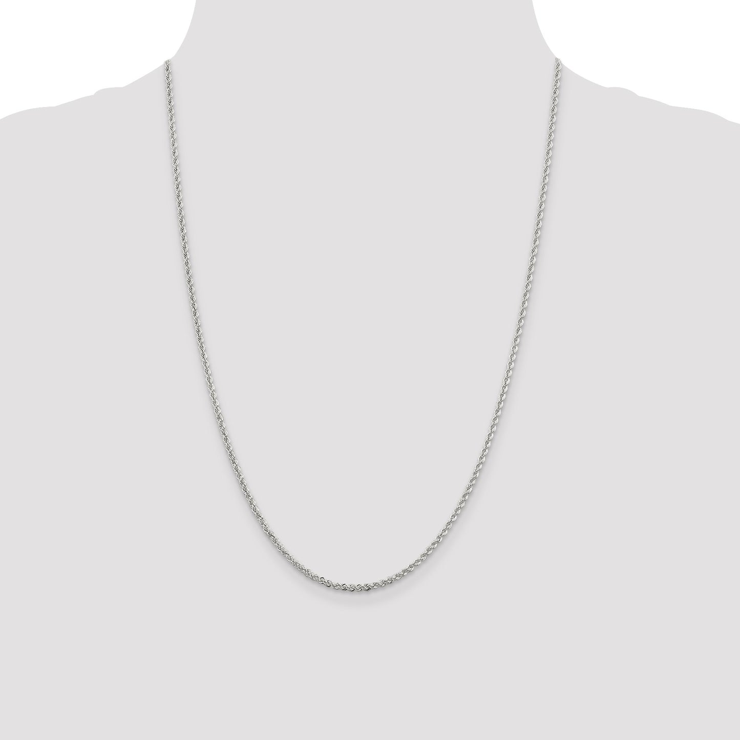 Sterling Silver 2.3mm Solid Rope Chain