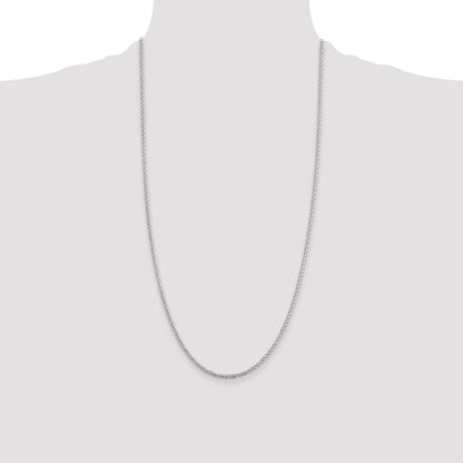 Sterling Silver 2.3mm Solid Rope Chain