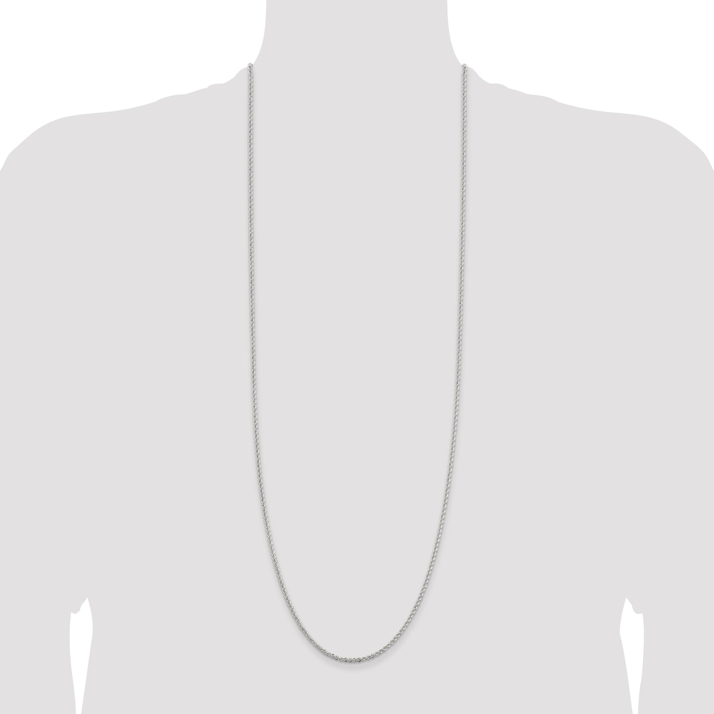 Sterling Silver 2.3mm Solid Rope Chain