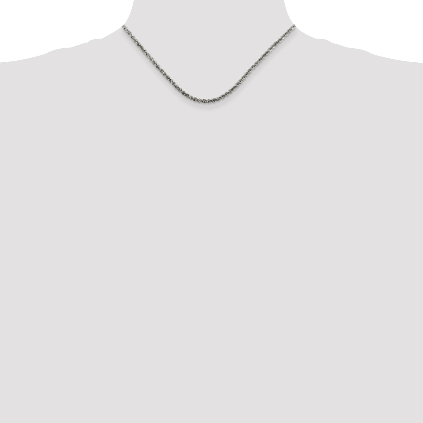 Sterling Silver 2.5mm Solid Rope Chain