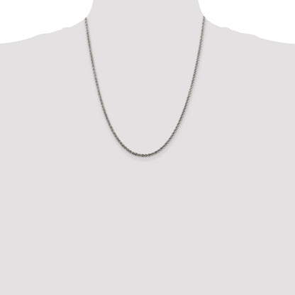 Sterling Silver 2.5mm Solid Rope Chain