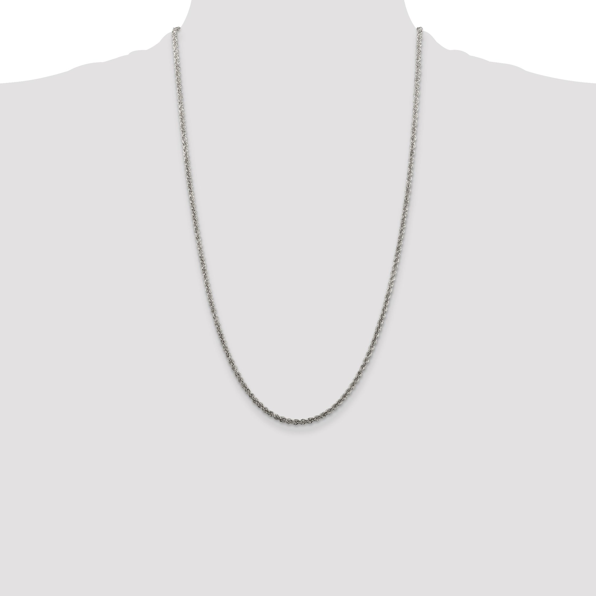 Sterling Silver 2.5mm Solid Rope Chain