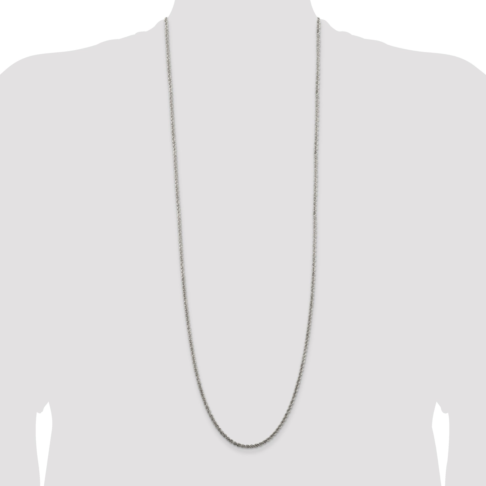Sterling Silver 2.5mm Solid Rope Chain