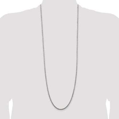 Sterling Silver 2.5mm Solid Rope Chain