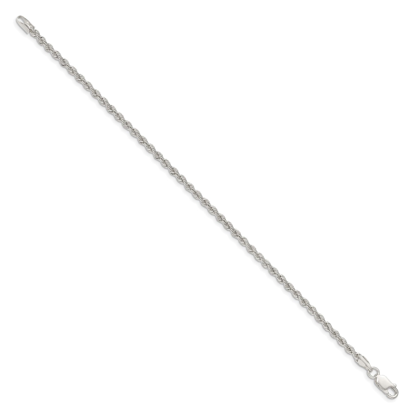 Sterling Silver 2.5mm Solid Rope Chain